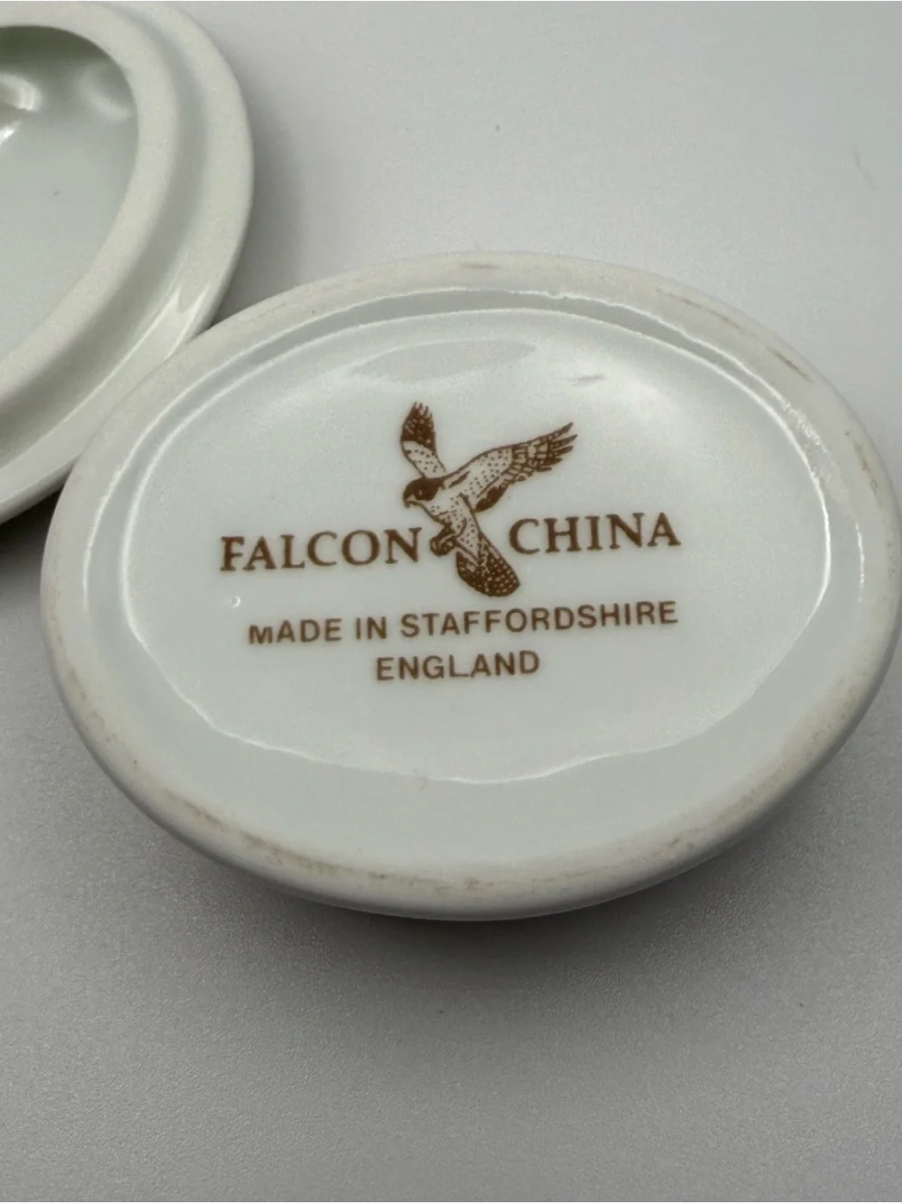 Vintage Falcon China Staffordshire England Robin Bird Porcelain Trinket Box